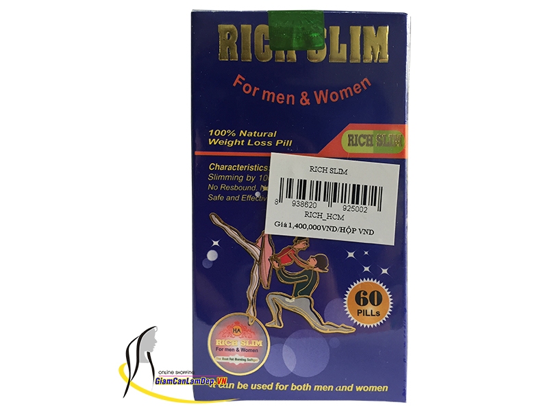 RICH SLIM USA - Viên Uống Giảm cân Rich Slim 60 viên của Mỹ tốt cho người siêu mập